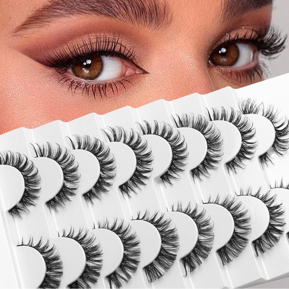 8 Pairs False Eyelashes Lashes Cluster C Curl Lash Extension Lashes Natural Look